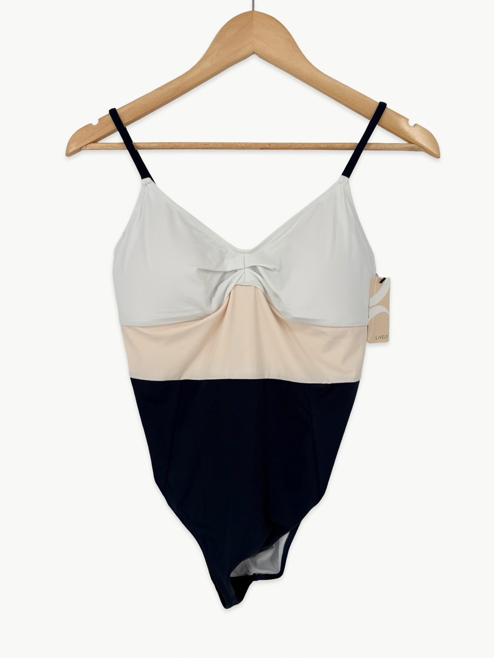 Lively The Swim One Piece Soft Navy Colorblock Modest Swimsuit NWT Size Medium - Picture 6 of 14